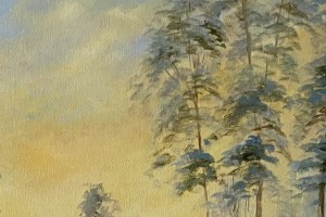 Luxusní interiérový obraz "Zimní svítání" 47 × 67 cm
