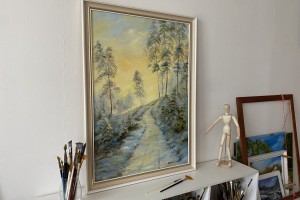 Luxusní interiérový obraz "Zimní svítání" 47 × 67 cm