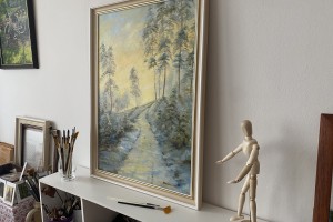 Luxusní interiérový obraz "Zimní svítání" 47 × 67 cm