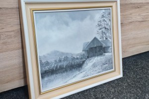 Ručně malovaná krajina olejem "Márinka" 30 × 24 cm