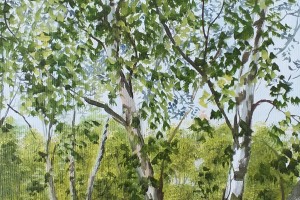 Obraz krajiny "U pohádkového lesa", autorská replika 39 × 29 cm