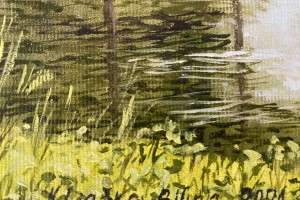 Obraz ručně malovaný olejem "Řeka Bílina" 39 × 29 cm