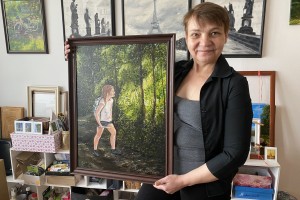 Ručně malovaný portrét "Cesta za dobrodružstvím" 44 × 59 cm