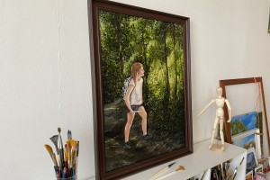 Ručně malovaný portrét "Cesta za dobrodružstvím" 44 × 59 cm