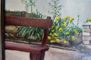 Obraz na plátně "Na dvorku husitské bašty" 42 × 34 cm
