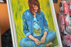 Ručně malovaný portrét olejem na plátně "Marie" 46 × 59 cm