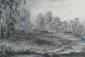 Ručně malovaná krajina olejovými barvami "Jednou se mi zdálo" 52 × 39 cm