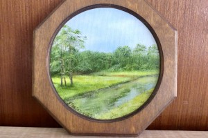 Miniaturní zarámovaný obraz "Řeka Bílina" 15 × 15 cm