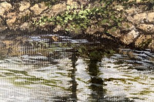 Kresba pod olejomalbou "Na břehu Bíliny" 39 × 29 cm