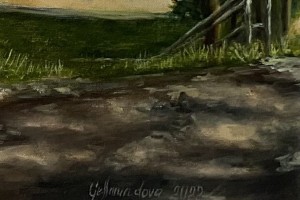 Obraz krajiny olejem "Bořeň od Kyselky" 69 × 47 cm