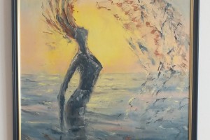 Abstraktní ručně malovaný obraz "Klid duše" 44,5 × 59,5 cm