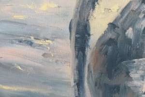 Abstraktní ručně malovaný obraz "Klid duše" 44,5 × 59,5 cm