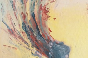 Abstraktní ručně malovaný obraz "Klid duše" 44,5 × 59,5 cm