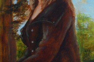 Portrét na plátně "Ve stínu" 34 × 59 cm
