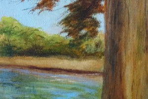 Portrét na plátně "Ve stínu" 34 × 59 cm