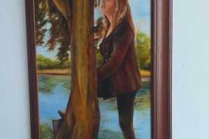 Portrét na plátně "Ve stínu" 34 × 59 cm