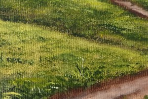 Ručně malovaná městská krajina "Kafáč na Kyselce" 20 × 30 cm