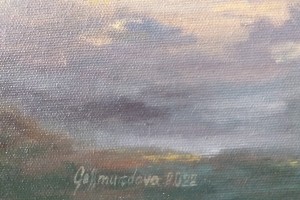 Ručně malovaná olejomalba na plátně "Po bouřce" 69 × 49 cm