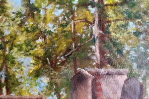 Obraz krajiny malovaný olejem na plátně "Židovský hřbitov" 40 × 30 cm