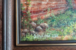 Obraz krajiny malovaný olejem na plátně "Židovský hřbitov" 40 × 30 cm