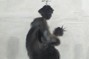 Ručně malovaný obraz olejem "Karlův most, levá část" 41 × 56 cm