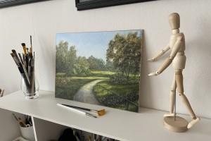 Obraz krajiny "Podzim přichází nenápadně" 39 × 29 cm