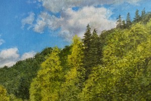 Olejomalba na plátně "Rybník u Bezovky" 29 × 39 cm