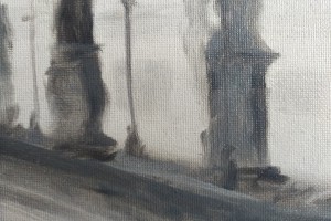 Obraz na plátně, zarámovaný "Karlův most, pravá část" 41 × 56 cm