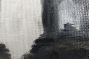 Obraz na plátně, zarámovaný "Karlův most, pravá část" 41 × 56 cm