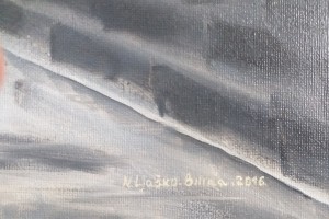 Obraz na plátně, zarámovaný "Karlův most, pravá část" 41 × 56 cm