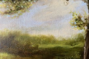 Ručně malovaný portrét na plátně "Unavená modelka" 39 × 59 cm
