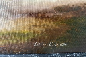 Ručně malovaný portrét na plátně "Unavená modelka" 39 × 59 cm