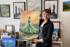 Ručně malovaná olejomalba "Před bouří" 50 × 70 cm