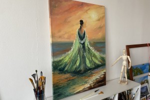 Ručně malovaná olejomalba "Před bouří" 50 × 70 cm