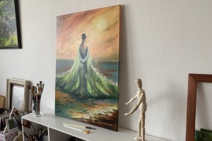 Ručně malovaná olejomalba "Před bouří" 50 × 70 cm