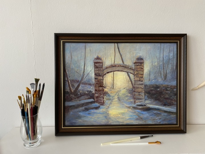 Luxusní obraz na zeď "Zimní brána" 48 × 35 cm