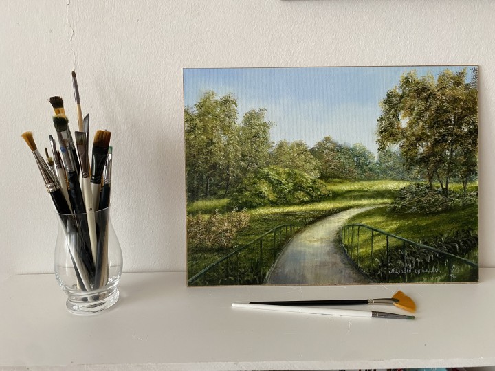 Obraz krajiny "Podzim přichází nenápadně" 39 × 29 cm