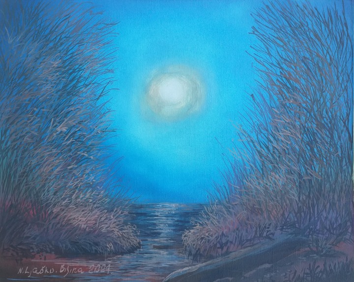 Abstraktní obraz na plátně "Smrt štěstí" 30 × 24 cm
